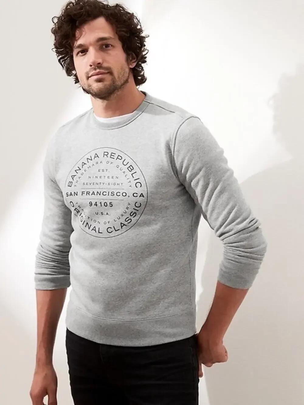 Banana Republic Men's Heather Gray Crewneck Sweater Size L